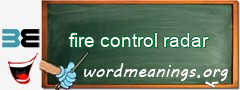 WordMeaning blackboard for fire control radar